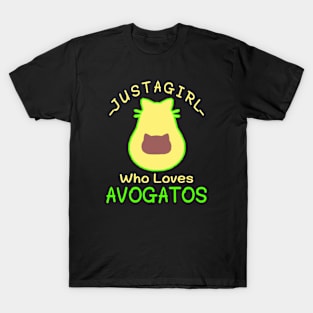 Just a Girl Who Loves Avocados Avocado Cat Vegan T-Shirt